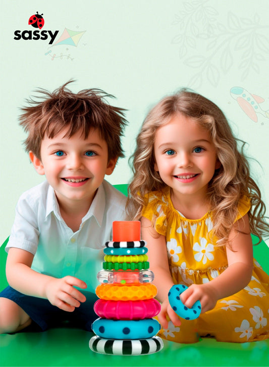 Stacks of Circles Baby Ring Stacker Perfect gift for babies 6+ months. - Marah Kids