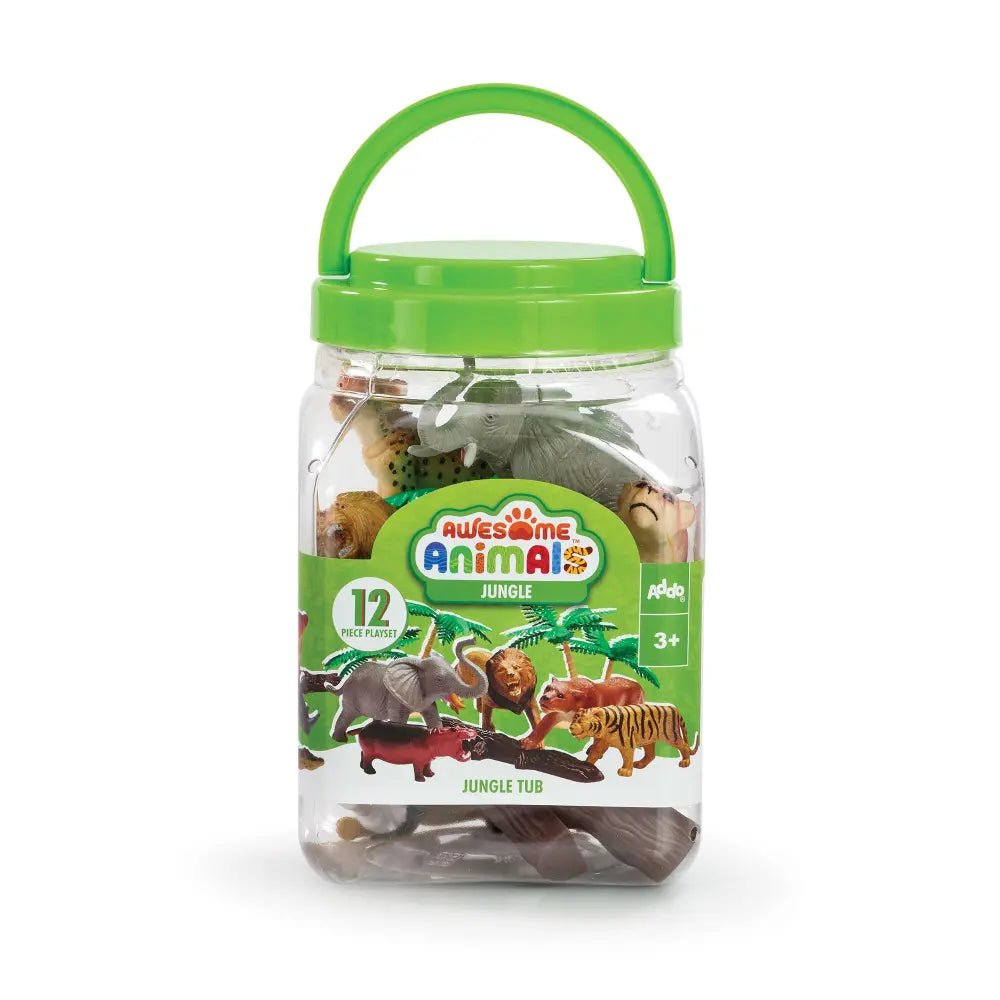 Addo Awesome Animal Disc Jungle Tub: Collectible Animal Figurines for Play - Marah Kids