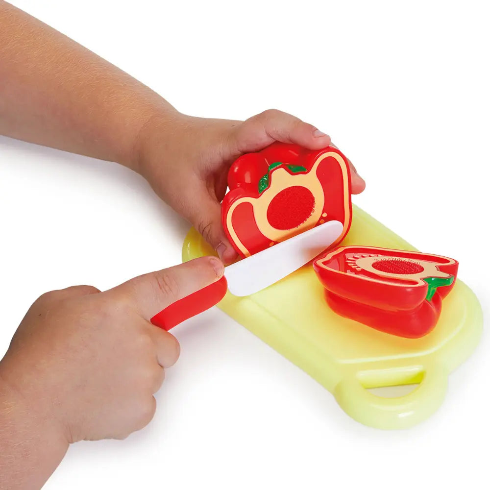 Addo Busy Me Slice and Play Veggie Set Playset, Pretend Toy, Role Play for Kids