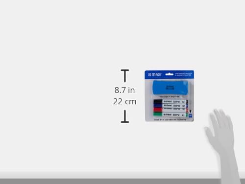 Maxi Slim Whiteboard Marker With Integrated Duster Blister Of 4Pc - Marah Kids