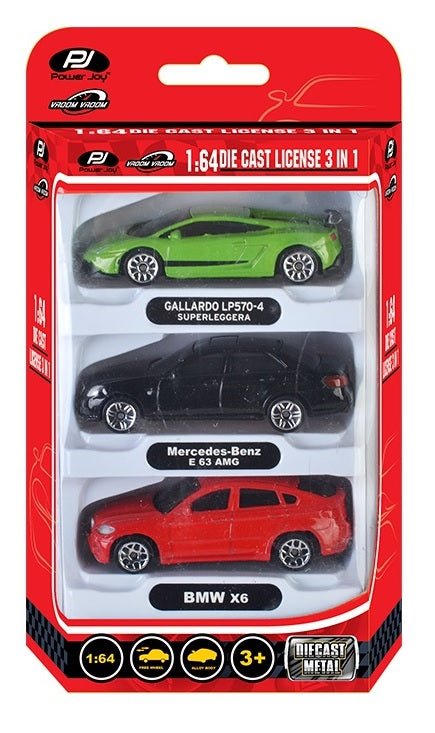 Power Joy - V.Vroom Diecast Unif Lice 3Pc 1 64 - Marah Kids