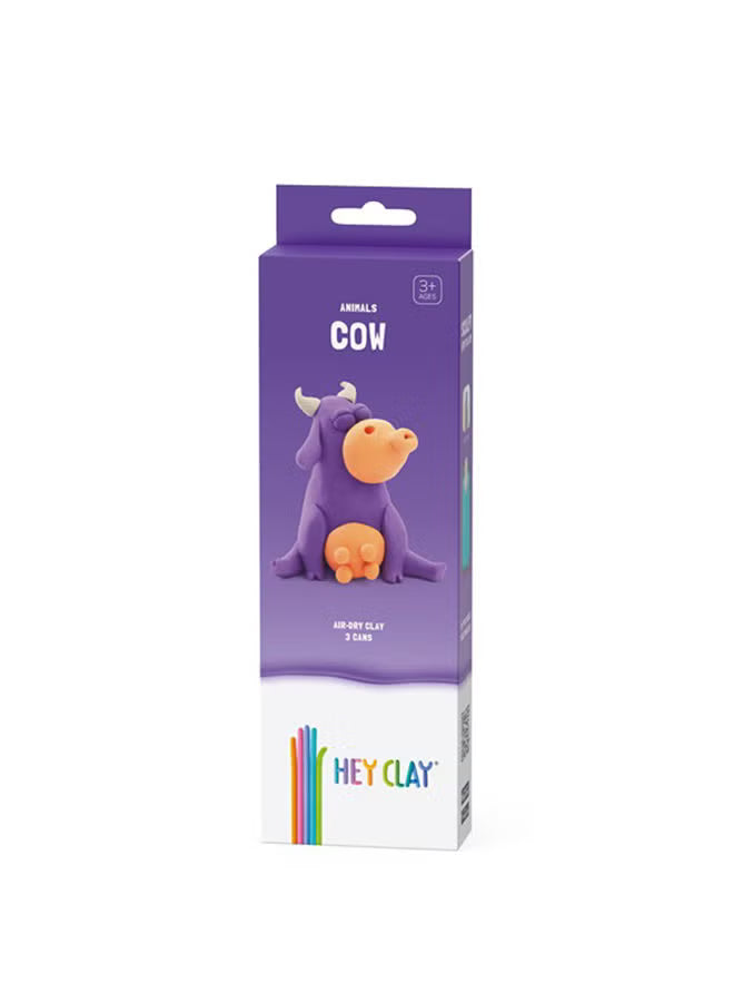 Hey Clay Diy Cow Plastic Creative Modelling Air-Dry Clay For Kids 3 Cans