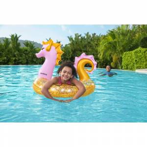 BESTWAY Swim Ring Gliter Seahorse 115X104Cm - Marah Kids