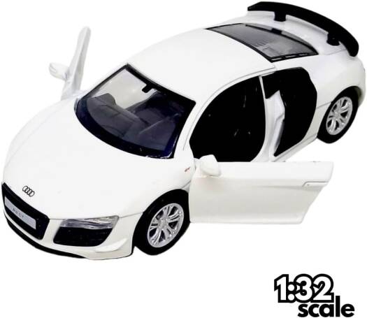 D - power MSZ – Audi R8 GT - White | Die - Cast Replica, Ultimate Collector's Item, Super Cars | Toy Vehicles, Metal Toy Car Model - Pull Back Collection | Size - 1:32, For Kids 3+ - Marah Kids