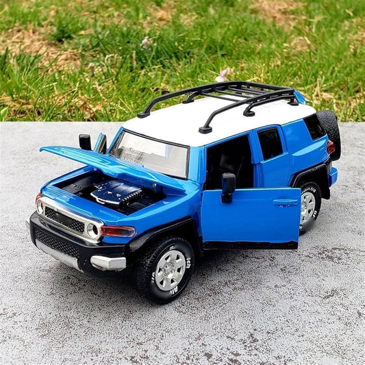 D - power MSZ – Toyota FJ Cruiser – Blue | Die - Cast Replica, Ultimate Collector's Item, Off Road Vehicles | Interact with Doors & Hoods - Pull Back Collection with Lights & Sounds | Size - 1:32, For Kids 3+ - Marah Kids