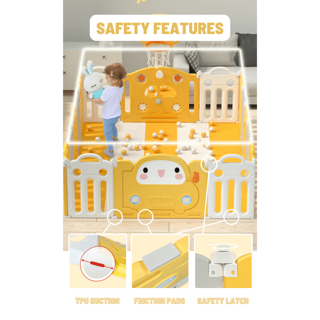 Lovely Baby - Kids Playpen - w/ Basketball Hoop - 20 pcs - Marah Kids