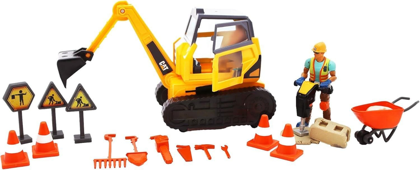 cat workforce excavator action set 23+ piece playset - Marah Kids