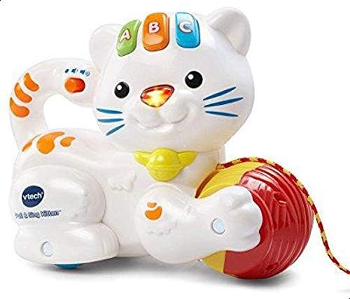 VTech Pull & Play Kitten, Interactive Baby Toy with Lights & Music,Push & Pull Gift for Infants 6, 9, 12 months +, English version - Marah Kids