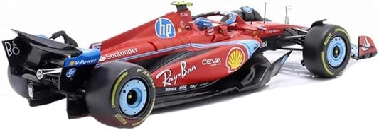 Bburago 1:18 Ferrari Formula (With Helmet & Plastic Stand) - Sf24 (Miami Gp) - Marah Kids