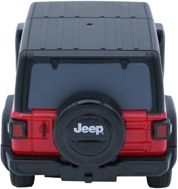 D - power 1:32 Scale Jeep Wrangler 2018 Remote Control Car – 2 - Door Hard Top | Officially Licensed RC Car Toy – Red - Marah Kids