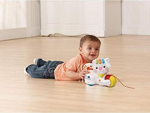 VTech Pull & Play Kitten, Interactive Baby Toy with Lights & Music,Push & Pull Gift for Infants 6, 9, 12 months +, English version - Marah Kids