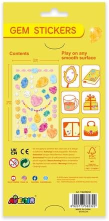 Avenir - Gem Stickers - Jewellery | Self Adhesive Rhinestones Stickers Craft Jewels Stick On Gems for Arts & Crafts Projects - Assorted Shapes, Sizes and Colors | Ages 3+ - Marah Kids