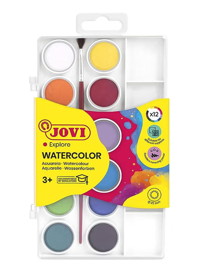 JOVI WATERCOLORS 12 COLOR 22MM
