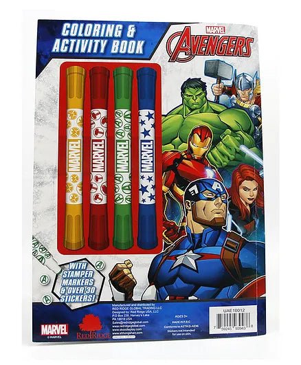 Disney Marvel Coloring And Activity Book With Stamper Markers - Marah Kids