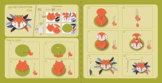 Avenir 3D Decoration - Fox Kit | Turn Your Wall into a Zoo! Create 3D Decorations with Pre - Cut Cardboard Puzzle Pieces | Thoughtful and Creative Gift Option for Kids 3+ - Marah Kids
