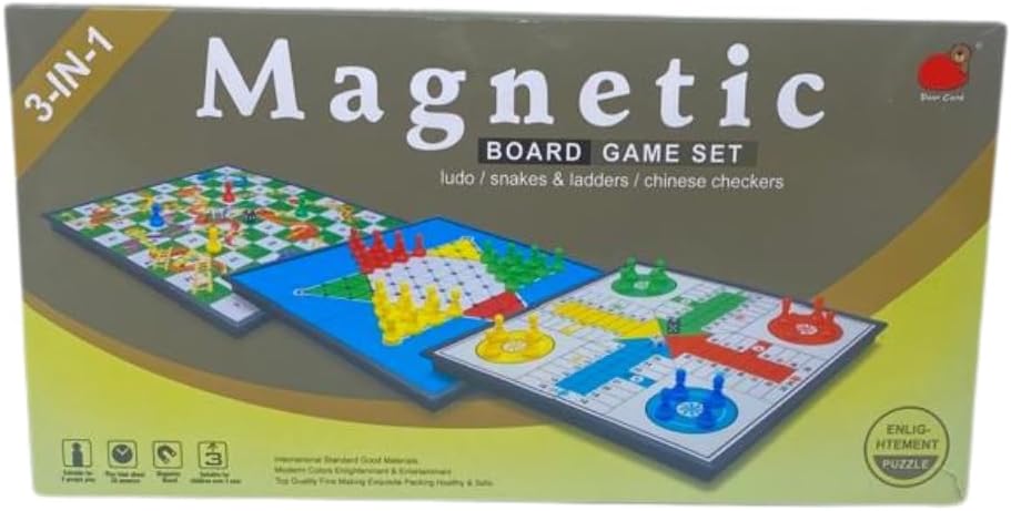 3 - In - 1 Folding Magnetic Board Game Set - Marah Kids