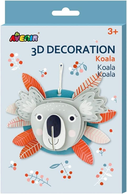 Avenir 3D Decoration - Koala Kit | Turn Your Wall into a Zoo! Create 3D Decorations with Pre - Cut Cardboard Puzzle Pieces | Thoughtful and Creative Gift Option for Kids 3+ - Marah Kids