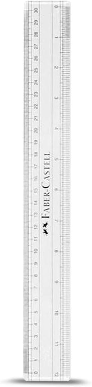 FABER - CASTELL CLEAR BROAD PLASTIC RULER 30CM - Marah Kids