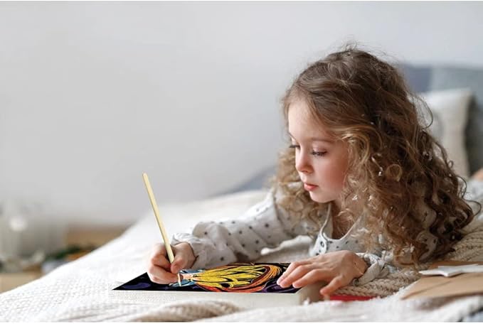 Avenir - Scratch Junior - My Fairy Friends | Multiple Pieces Included: Each kit includes 8 scratch pictures measuring 14.5x20cm | Ages 3+ - Marah Kids