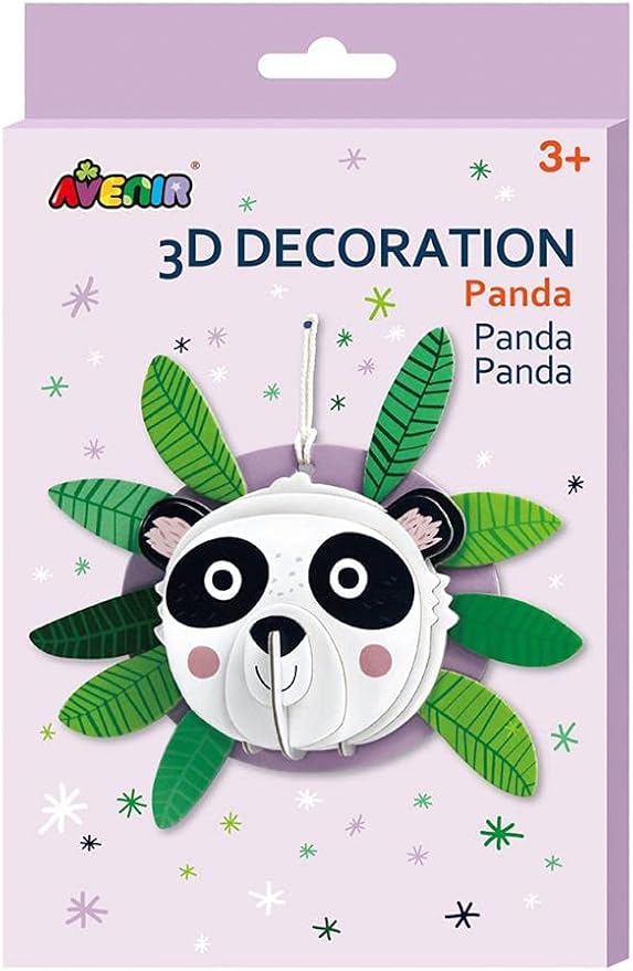 Avenir 3D Decoration - Panda Kit | Turn Your Wall into a Zoo! Create 3D Decorations with Pre - Cut Cardboard Puzzle Pieces | Thoughtful and Creative Gift Option for Kids 3+ - Marah Kids