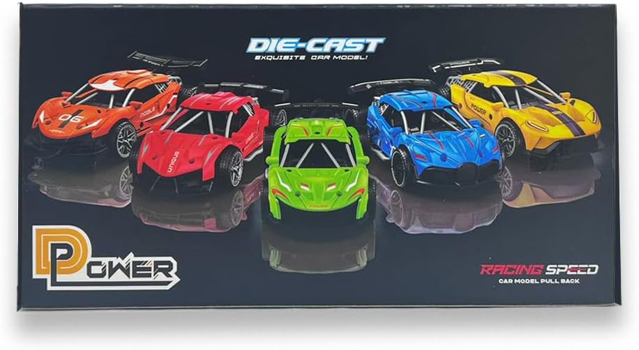 D - Power Diecast Pull Back with Sounds – 1:32 scale (Blue) | Pull Back with music, Battery Requires 3 button Cell | Perfect gifts for ages 3+ up - Marah Kids