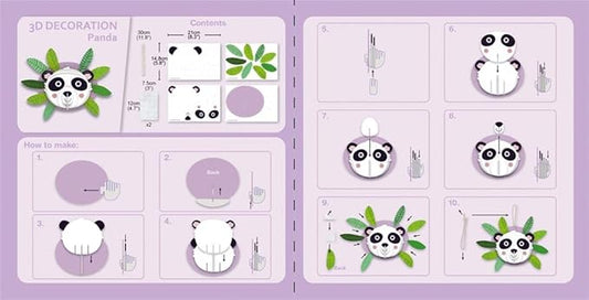 Avenir 3D Decoration - Panda Kit | Turn Your Wall into a Zoo! Create 3D Decorations with Pre - Cut Cardboard Puzzle Pieces | Thoughtful and Creative Gift Option for Kids 3+ - Marah Kids
