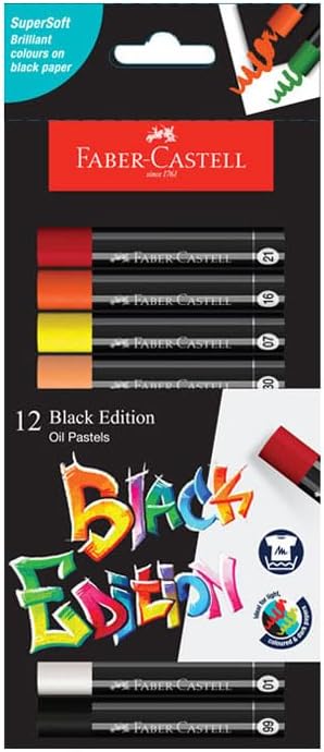 FABER - CASTELL BLACK EDITION OIL PASTELS 12 COLOR - Marah Kids