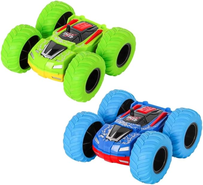 D - Power - Double - Sided Friction - Powered Monster Truck | Durable ABS, No Batteries Required – Green | Age 3+ - Marah Kids