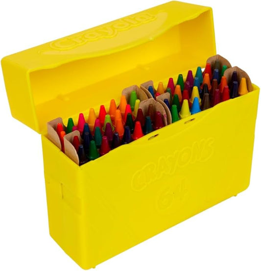 Crayola 64 Count Crayons: Assorted Colors in Plastic Case, Kids 3+ - Marah Kids
