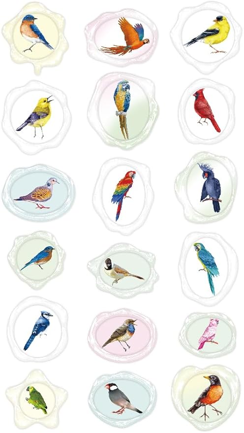 Avenir - Sealing Wax Stickers 10 pack - BIRD Multicolour | fabulous sealing wax stickers showcasing a collection of space objects | Ages3+ - Marah Kids