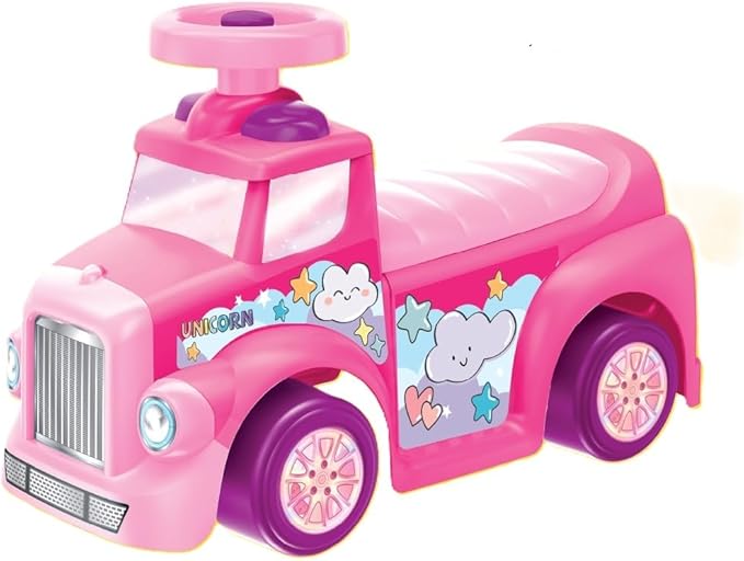 My First Foot to Floor Unicorn– Multicolour | Toddler Walker Foot to Floor Slider | Hidden Storage Space, Moveable Steering Wheel & Squeaky Horn | Pre - School & Nursery Walking Aid | Ages 1+ - Marah Kids