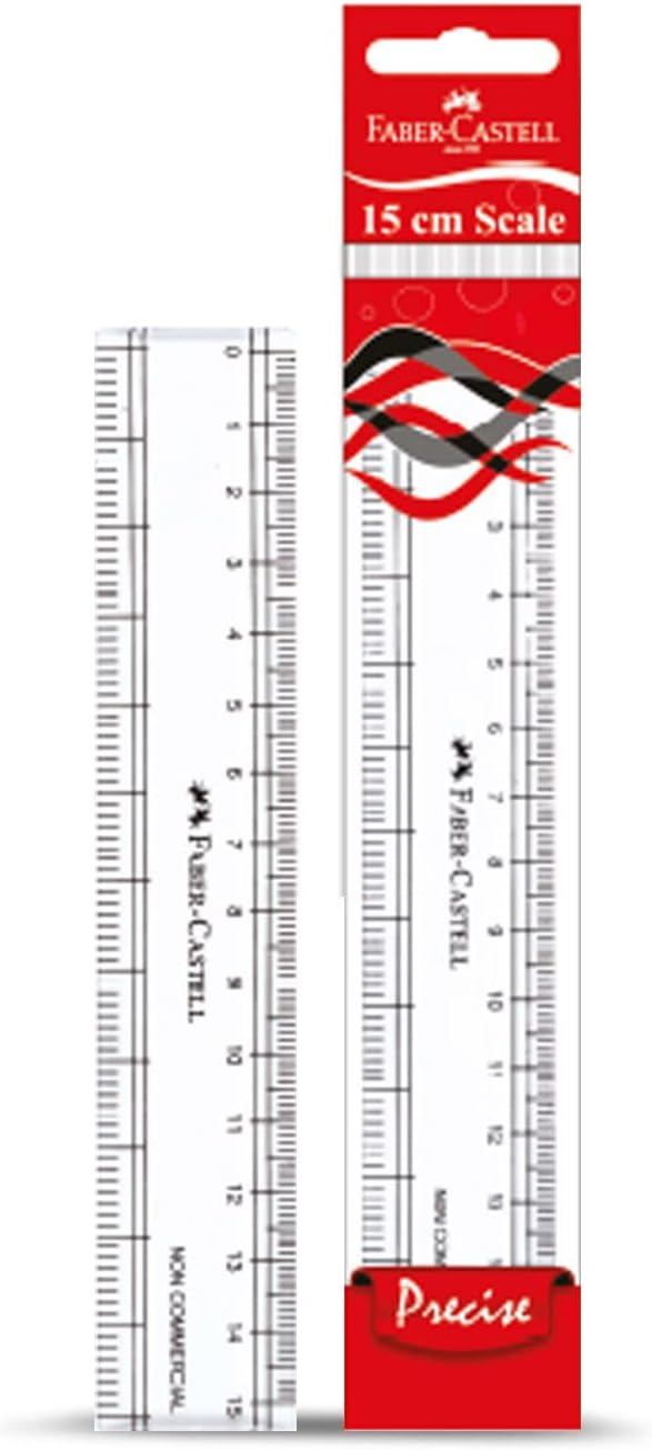 FABER - CASTELL CLEAR SLIM PLASTIC RULER 15CM - Marah Kids