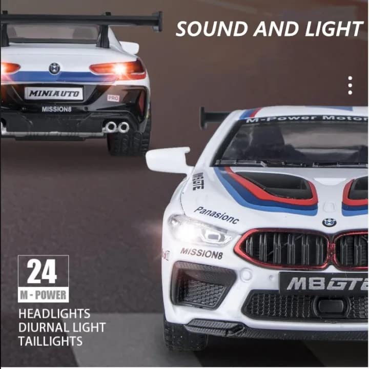D - Power 1:32 Die - Cast BMW M8 GTE Daytona 24H 2020 24 Race Car with Lights & Sound - Marah Kids