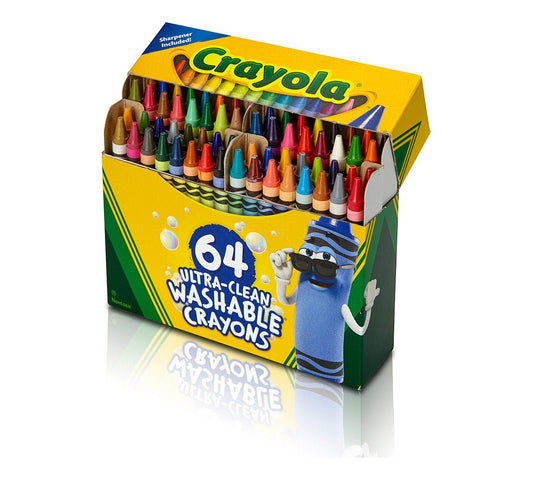 Crayola Ultra - clean washable crayons, 64 count | kids ages 3 and up - Marah Kids