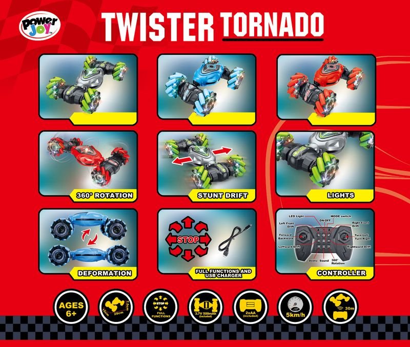 power joy rc twister tornado 2.4g with light - Marah Kids
