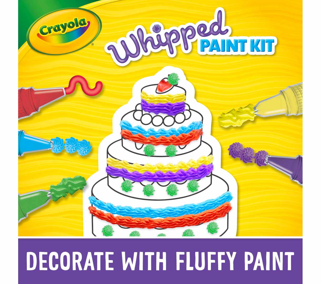 Crayola - Whipped Paint Kit, 15 Changeable Pints tips, 3 Unique Style ( Multicolour) 5+| LESS - MESS PAINTING | 3D ART | GIFT FOR BOYS & GIRLS Ages 5+ - Marah Kids