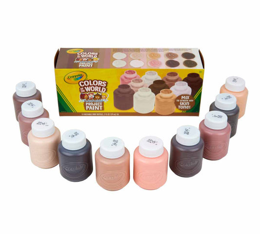 Crayola 10 Ct Washable Paint, 2 - oz. Bottles, Colors of the World - Marah Kids