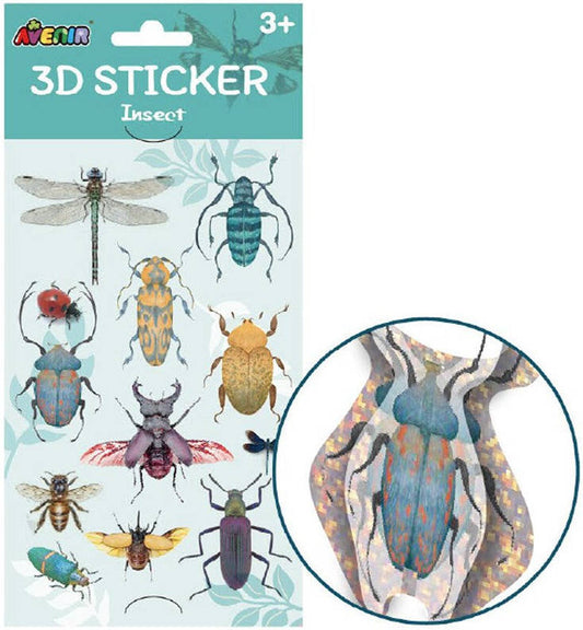 Avenir - 3D Stickers 10 pack - Insect Multicolour | These beautiful and realistic - looking 3D stickers pop out to showcase a gorgeous collection. | ages 3+ - Marah Kids