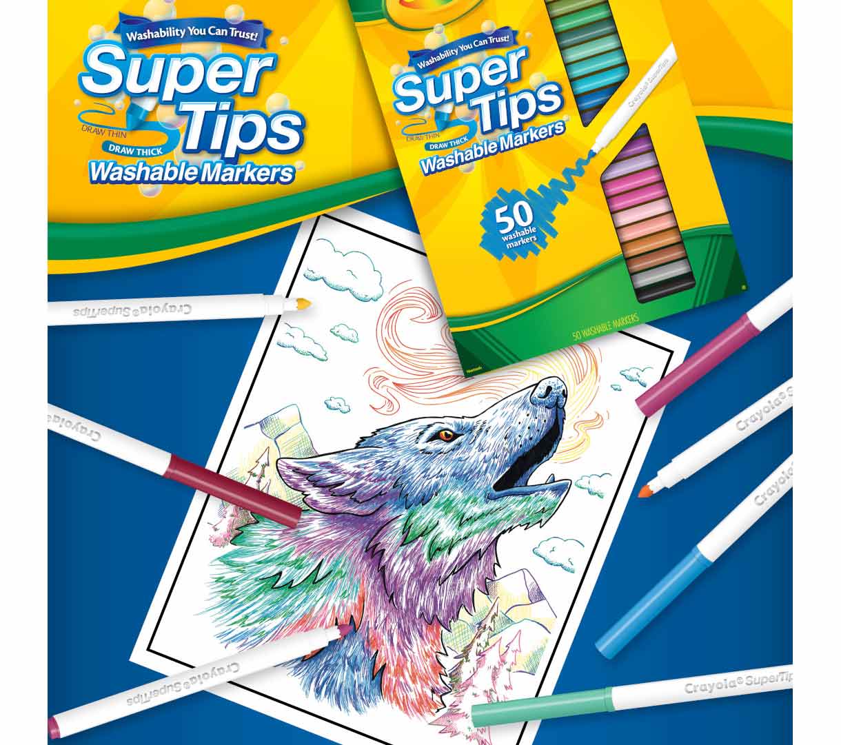 Crayola - 50 ct. Washable Super Tips Markers - Marah Kids