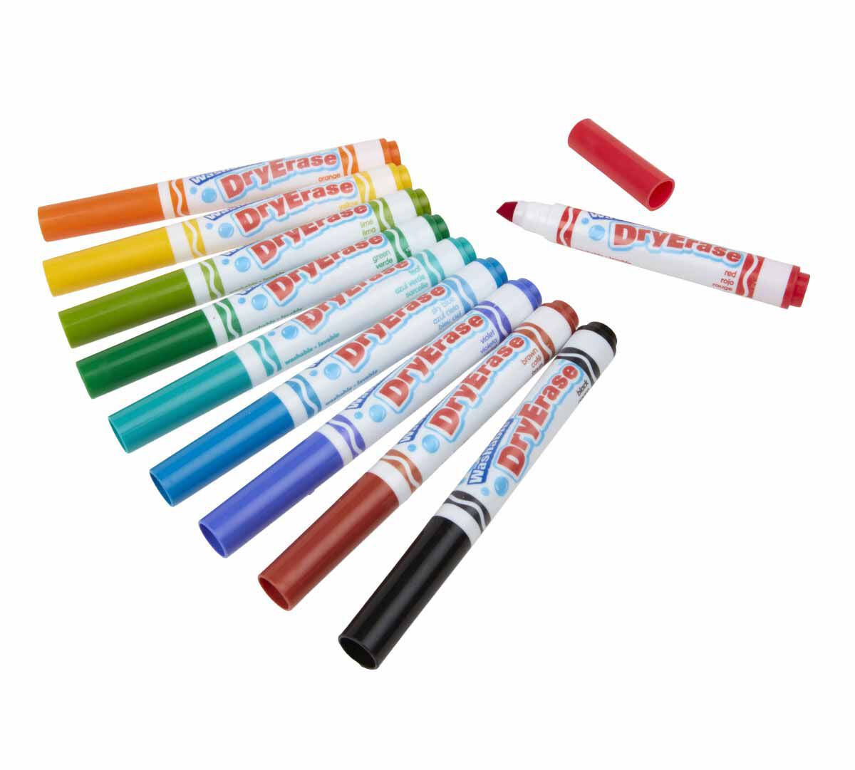 Crayola 10 Ct Wedge Tip Dry - Erase Markers, Washable - Marah Kids