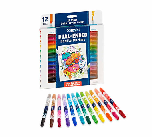 Crayola 12 Ct Dual - Ended Doodle Markers - Marah Kids