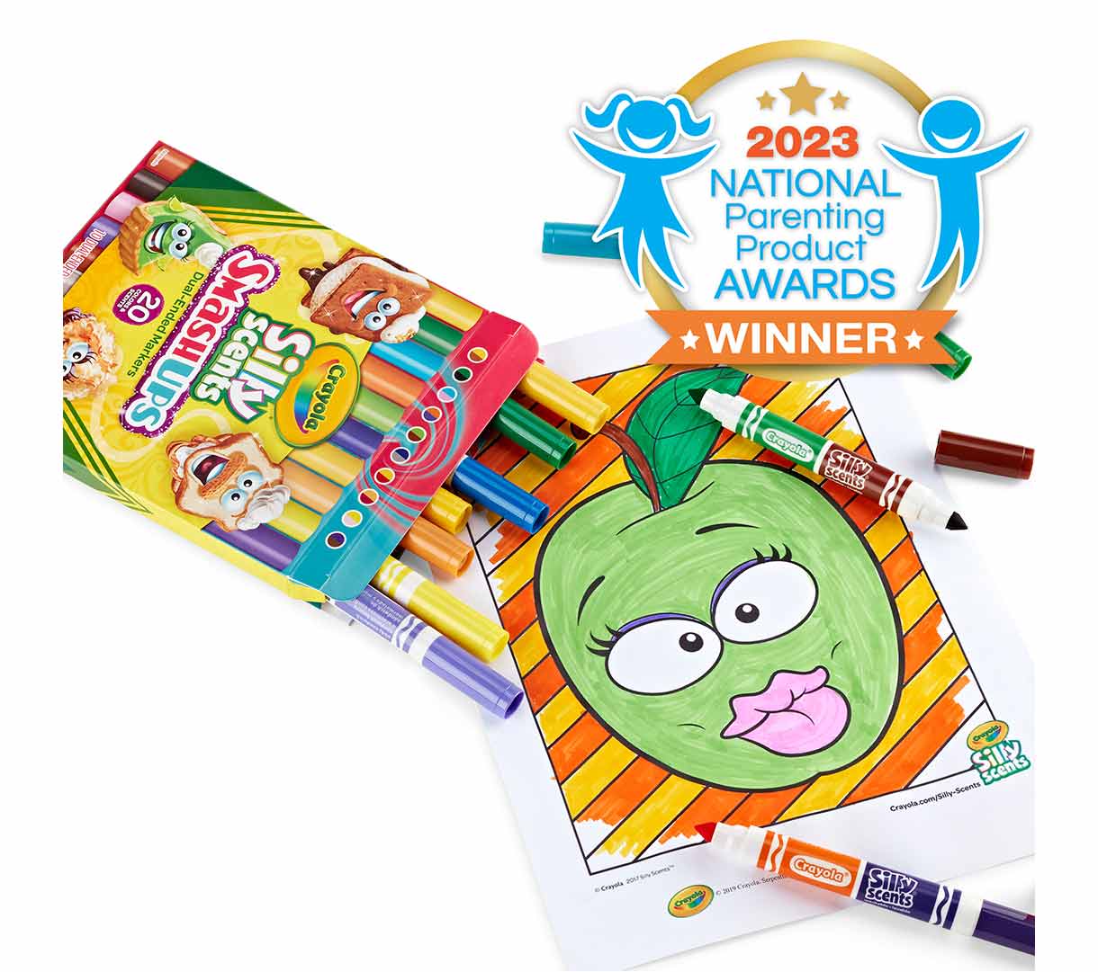 Crayola 10 Ct Silly Scents Smash Ups, Broad LIne Dual - Ended Washable Markers - Marah Kids