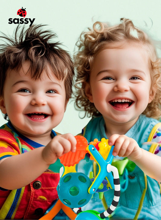 2 - in - 1 Sensory Teether Station - Dynamic, Textured Spin & Teether Toy for Babies, 6m+ | BPA - Free - Marah Kids