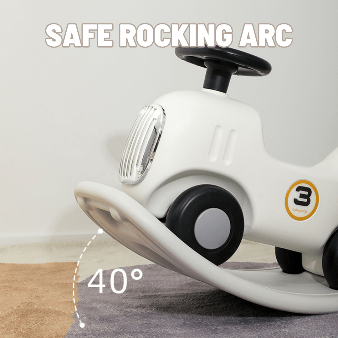 2 - in - 1 Rocking & Push Car - White - Marah Kids