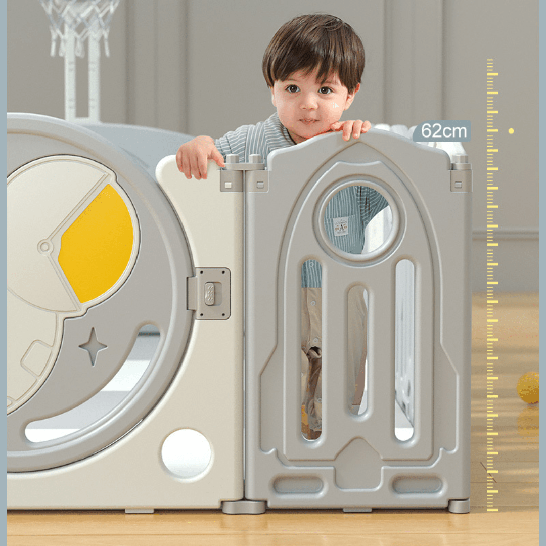 Kids Astronaut Playpen - W/ Basketball Hoop - 16 pcs - Marah Kids