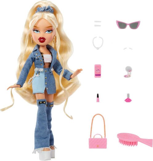 Bratz Alwayz Cloe Fashion Doll with 10 Accessories - Multicolour | Signature Bratz Style | Poseable arms and legs | Includes stylish shoes, jewelry, and a cute bag | Collectible Packaging | Ages 6 + up - Marah Kids