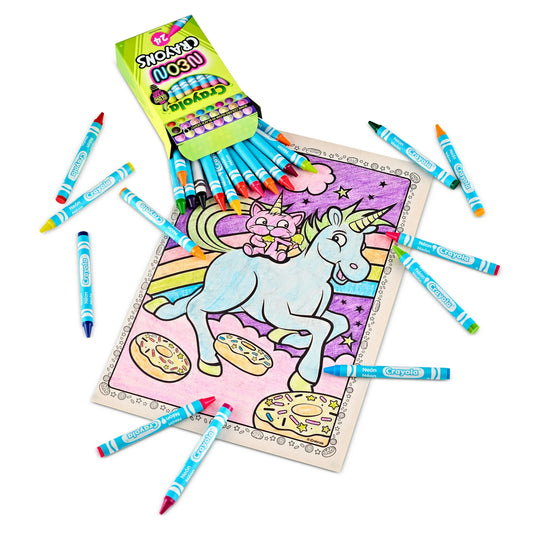 Crayola Neon Crayons 24 - Pack: Glow - in - the - Dark Art Supplies, Ages 3+ - Marah Kids
