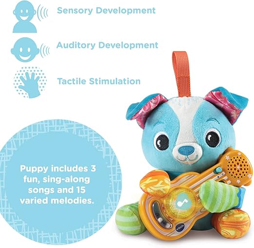 VTech Baby Puppy Sounds Guitar, Interactive Musical Toy, for Boys & Girls from 3, 6, 12, 24 + Months, English Version - Marah Kids