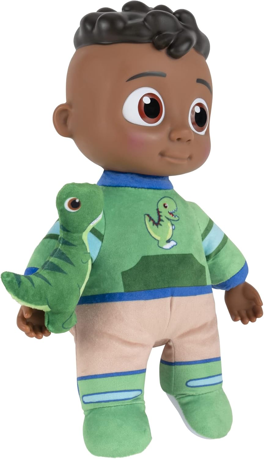 Cocomelon Plush Doll Roto My Friend Cody with Dinosaur 11 - Inches | Press the Tummy to Activate Musical Sounds & Phrases! - Marah Kids