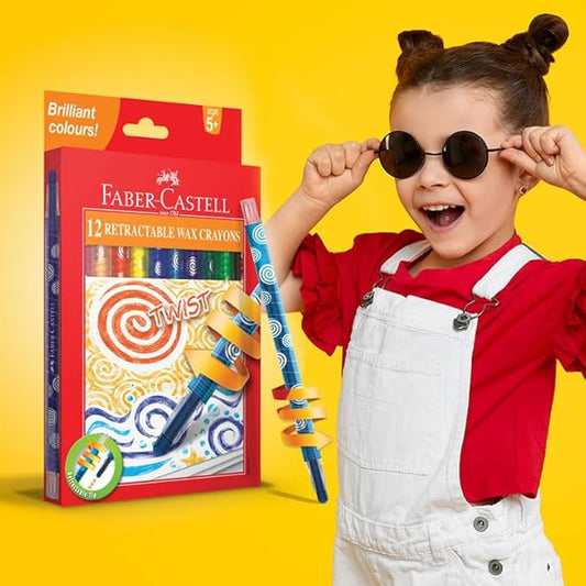 FABER - CASTELL RETRACTABLE WAX CRAYONS 12 COLOR - Marah Kids